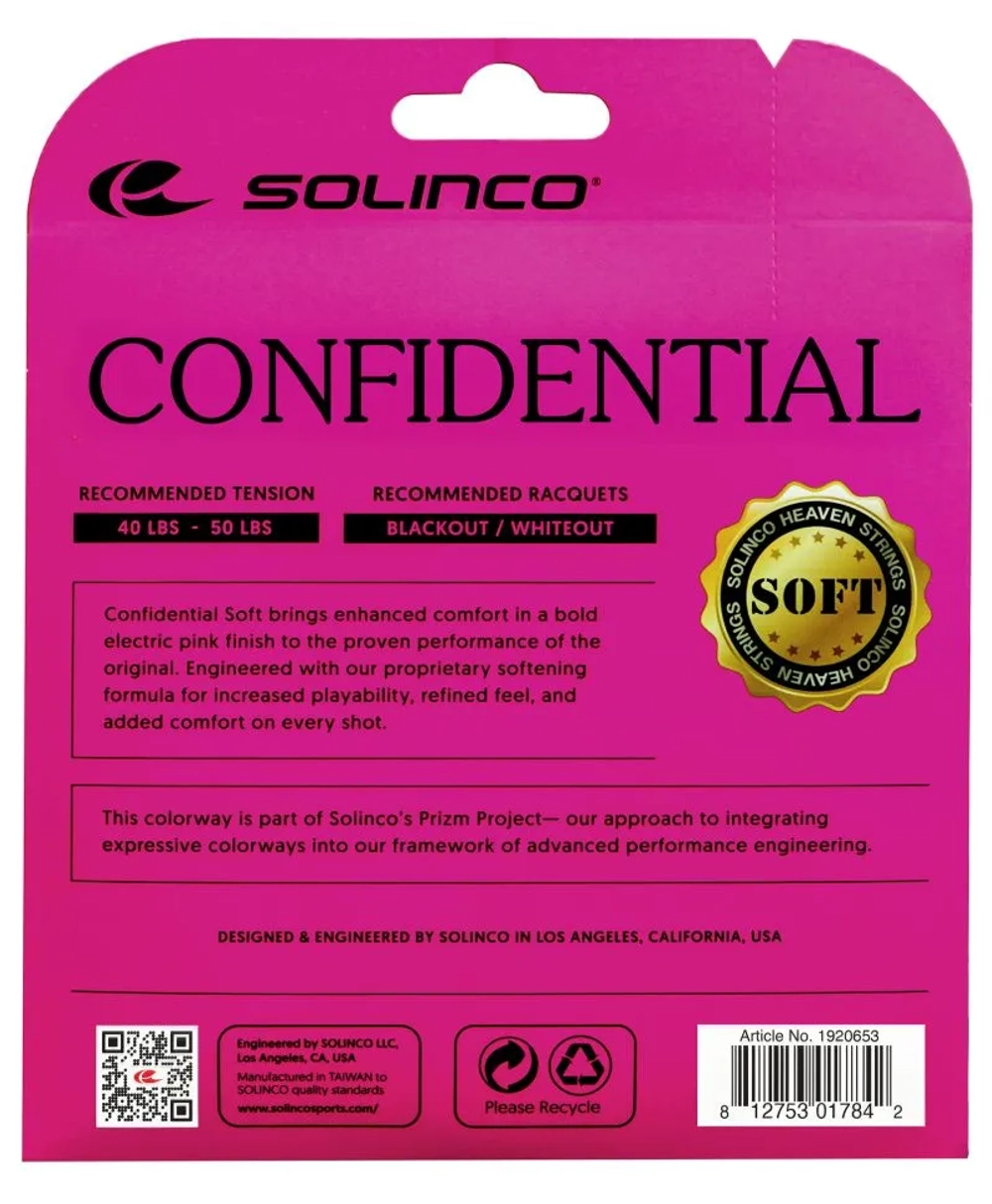 Струны теннисные Solinco Confidential Soft (12m) - pink