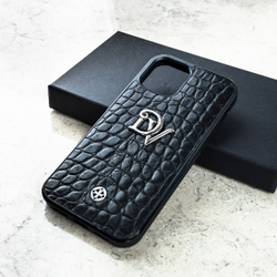 Персональный чехол iPhone в дизайнерской упаковке — подарок с инициалами,  Euphoria Premium miniCROC Initials