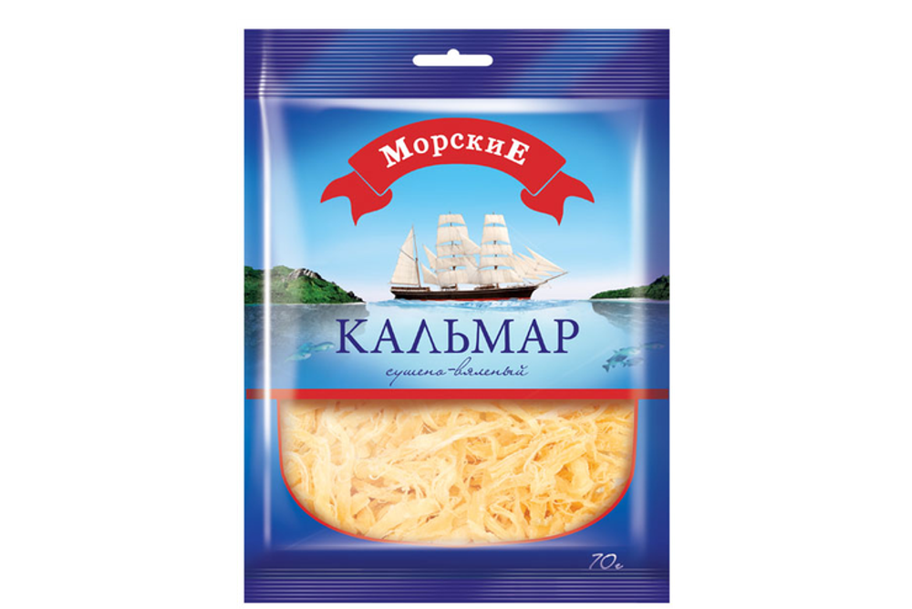Кальмары сушено-вяленые морские 30 гр