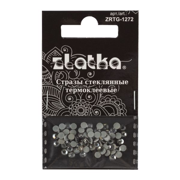 Стразы клеевые стекло 3.2 мм, 360 шт, SS12 №04 бл.серый (Black Diamond), Zlatka ZRTG-1272