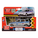 Модель ин. мет. "Lada 111. Полиция" 12см, открыв. двери и багажник, коробка SB-16-67-P-WB (Технопарк)