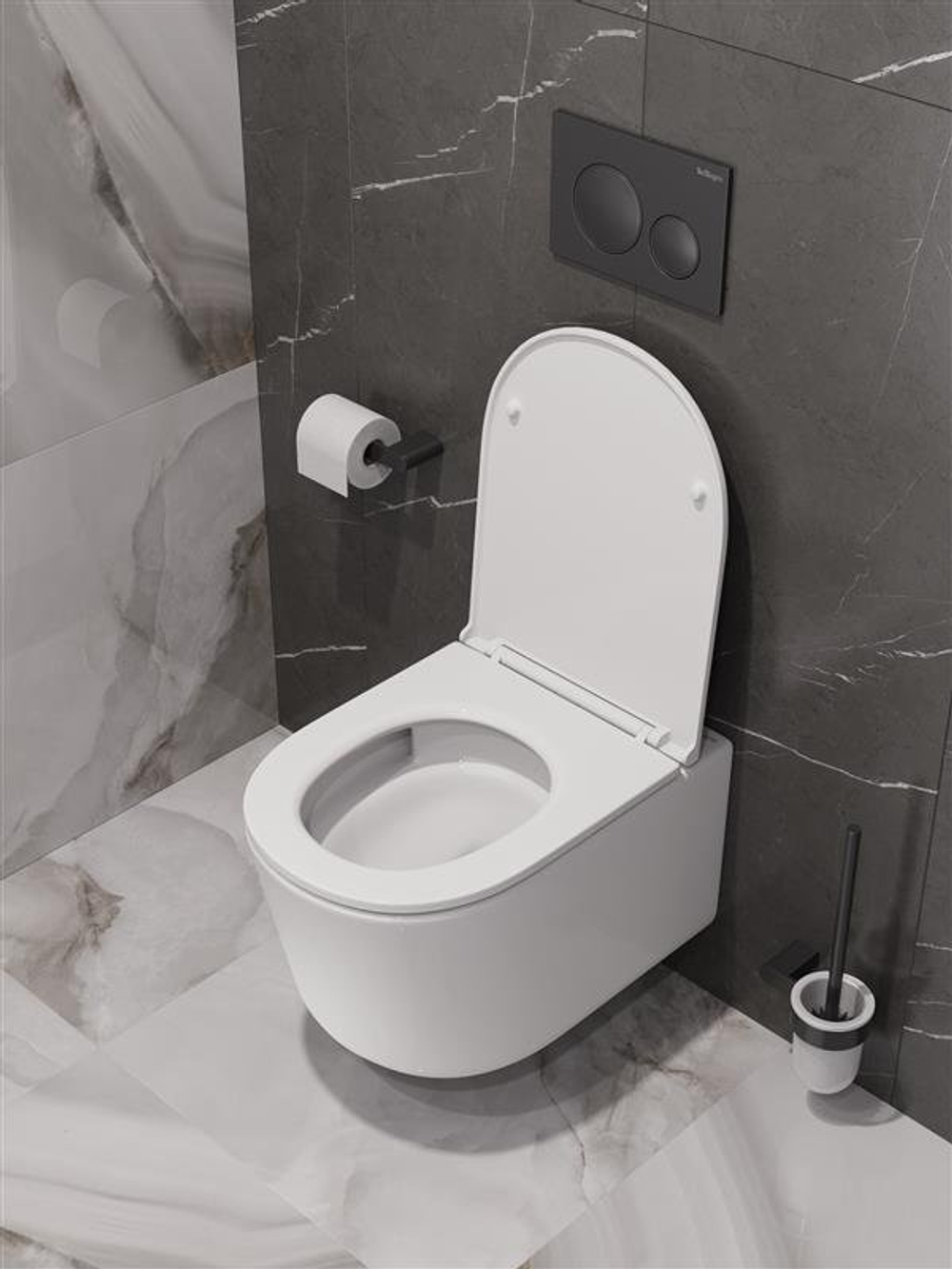 Унитаз подвесной безободковый с сиденьем микролифт BelBagno UNIQUE BB007CH-TOR/SC