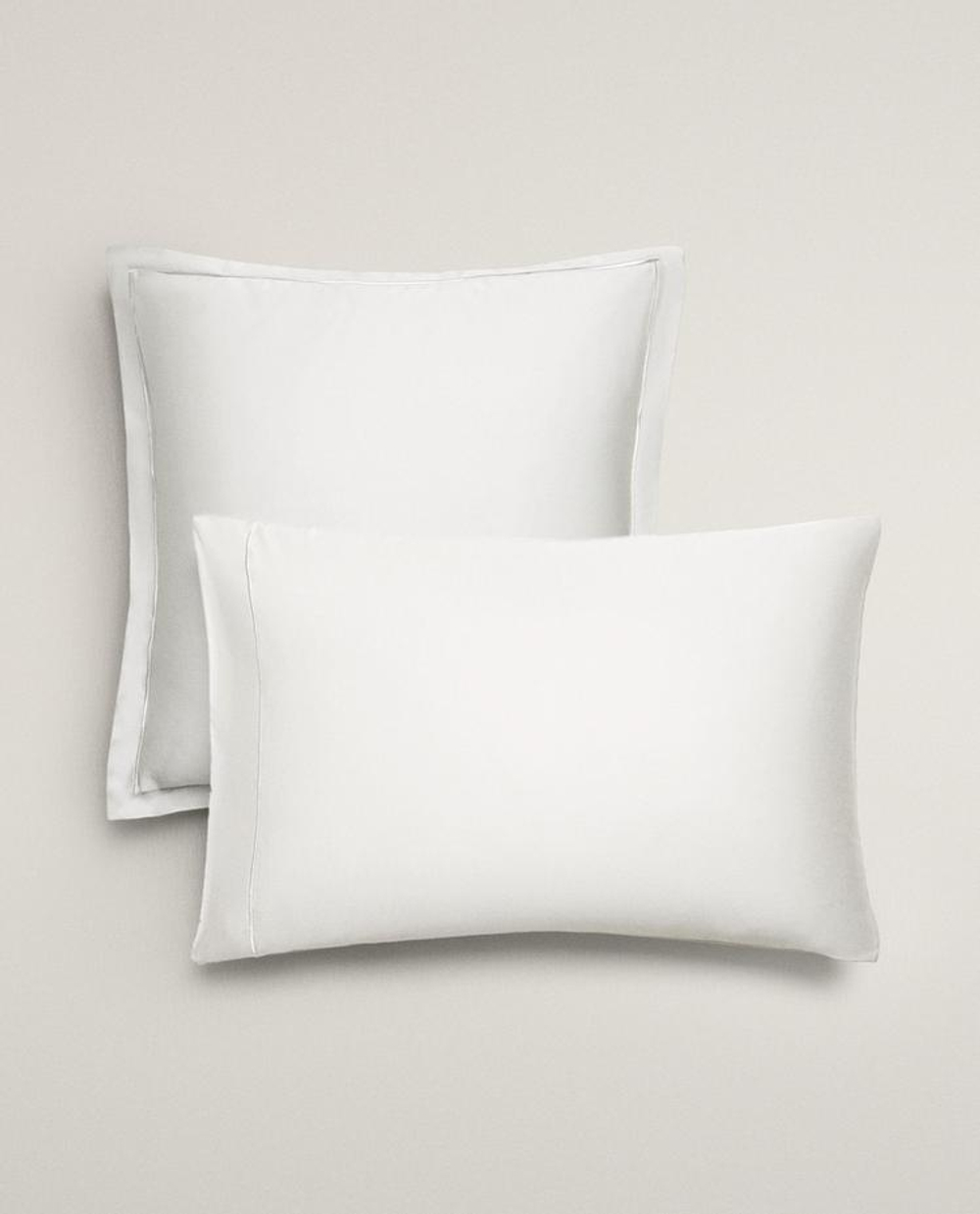 ZARA HOME САТИНОВАЯ НАВОЛОЧКА, БЕЛЫЙ