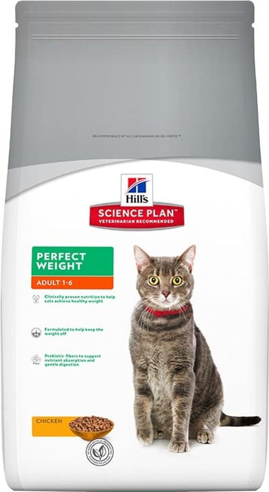 *Hill's SP Perfect Weight 1,5кг сухой корм для кошек с курицей, склонных к набору веса(УЦЕНКА) *Hill's SP Perfect Weight 1,5кг сухой корм для кошек с курицей, склонных к набору веса(УЦЕНКА)