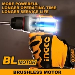Аккумуляторный бесщеточный шуруповерт INGCO CDLI205581 INDUSTRIAL 20 В 55 Нм 22+1