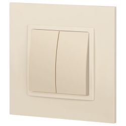Переключатель ЭРА Elegance 14-1106-02 двойной 10АХ-250В, IP20 слоновая кость | Эра Elegance