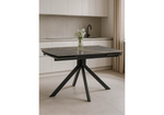 Керамический стол Woodville Катчел 120(180)x80 nebula gold, черный