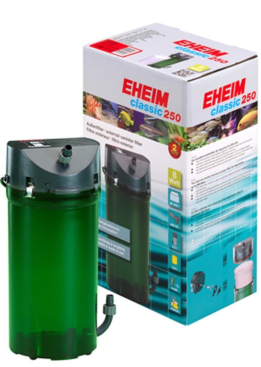 Фильтр внешний "Eheim 2213 Classic-250", 440л/ч, (для 80-250 л) с наполнителем