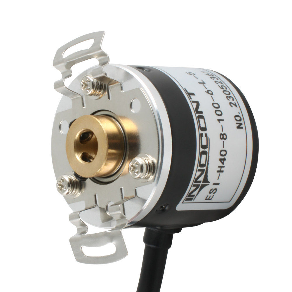 Инкрементальный энкодер INNOCONT ESI-H40-6-500-6-L-5 D=40мм, полый вал 6мм, 500 имп/об, 5VDC, выход TTL, IP54, -20…+80°C, радиальный кабель 2м