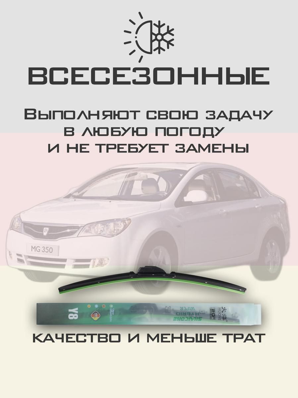 Щетки стеклоочистителя HUOYE Y8 600/425 мм на MG 350 | Pinch tab