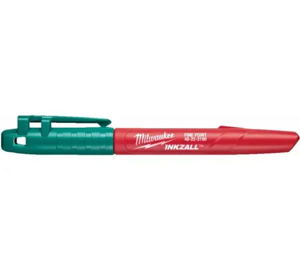 Маркер тонкий Зеленый INKZALL™ для стройплощадки (заказ кратно 36шт.)