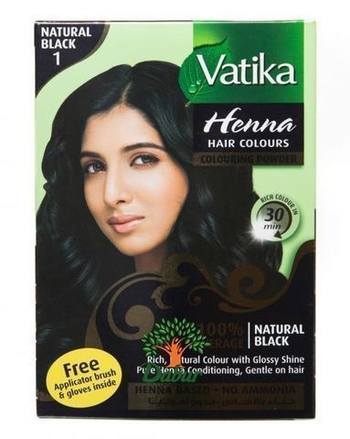 Краска для волос Dabur Vatika Henna Natural Black №1 на основе хны Черная