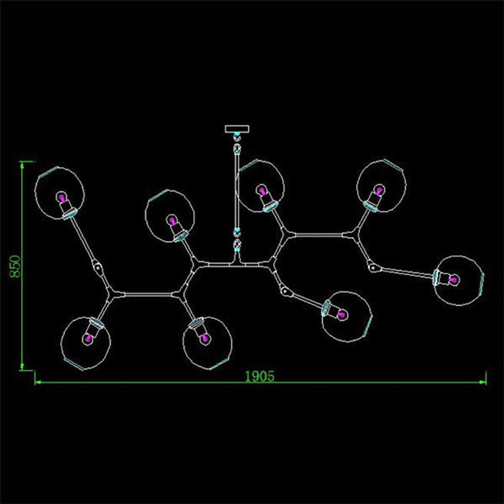 Люстра LINDSEY ADELMAN BRANCHING BUBBLE 8 b ( black )