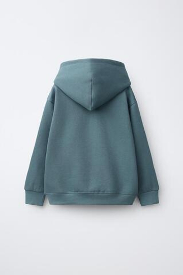 ZARA ОДНОТОННОЕ ХУДИ, УТИНО-СИНИЙ