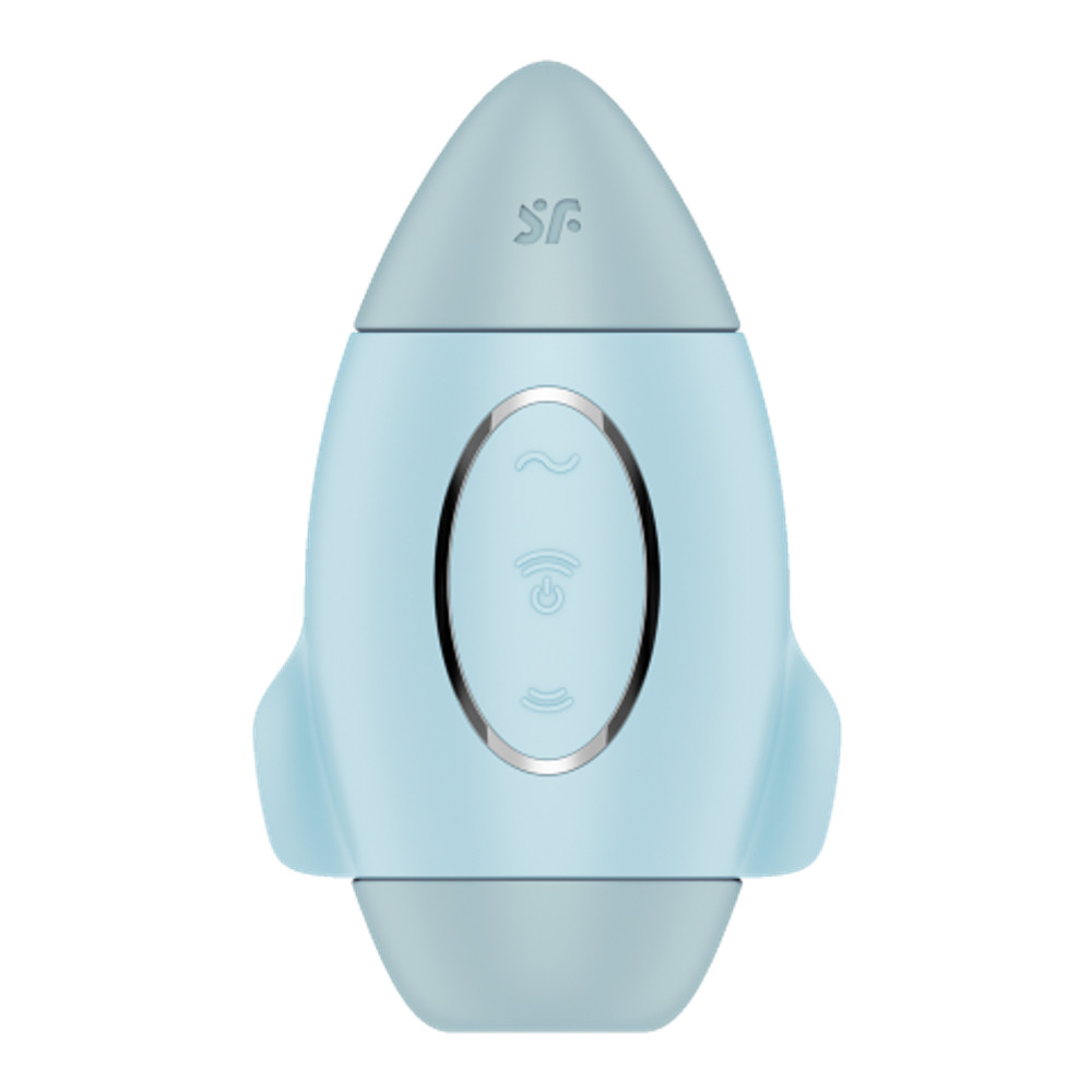 Стимулятор клитора с воздушной стимуляцией и вибрацией Satisfyer Mission Control (голубой)