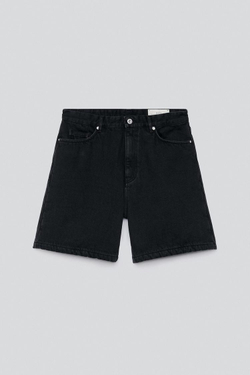ZARA X BAISI GUADAGNINO ДЖИНСОВЫЕ ШОРТЫ С ШИРОКИМИ ШТАНИНАМИ, ЧЕРНЫЙ