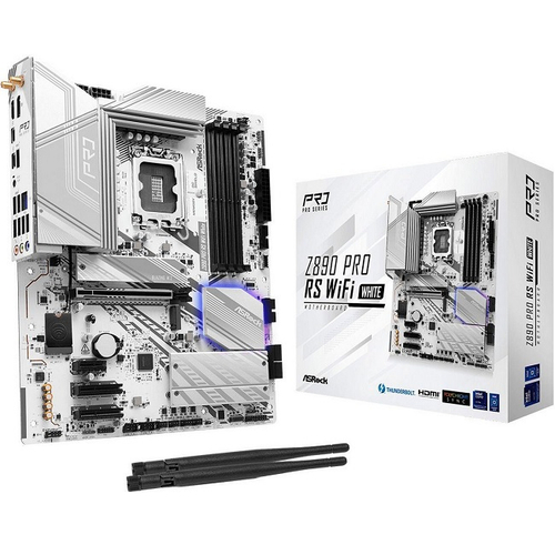 Материнская плата ASRock Z890 PRO RS WIFI WHITE (LGA1851/Z890/4xDDR5/PCI-Ex16/4xM.2/SB/GLAN/WI-FI/BT/DP/HDMI/ATX)