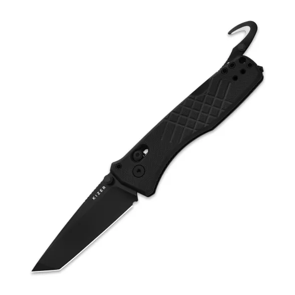 Цена наСкладной нож спасателя Kizer Aegis T, сталь AEB-L, рукоять G10, черный