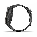 Умные часы Garmin FENIX 7S PRO Sapphire Solar Edition 42 мм титановый угольно-серый DLC с силиконовым ремешком