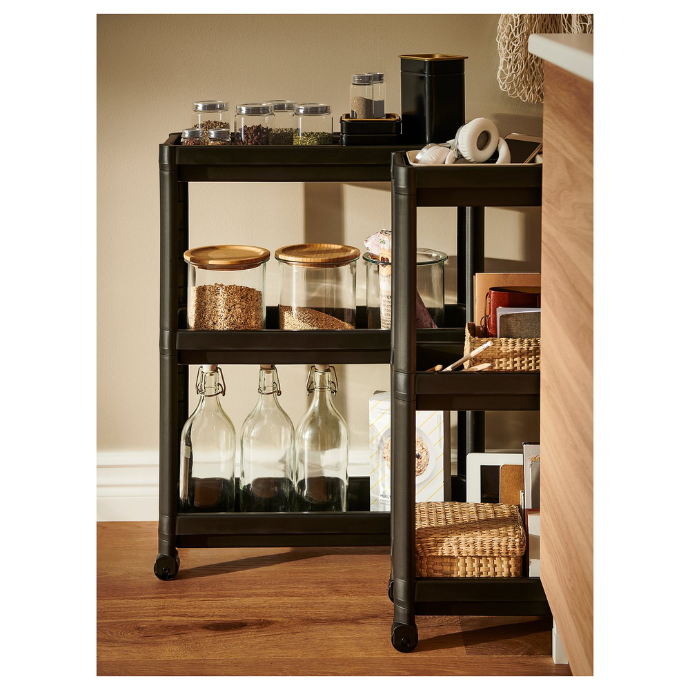 IKEA VESKEN  (ИКЕА ВЕСКЕН)  -  Тележка - чёрный 54х18х71 см