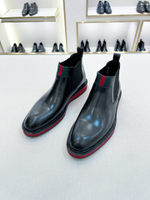 Мужские ботинки челси Gucci с полосой Web — чёрные — фото 5