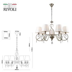Люстра Rivoli Beatrix 2067-307 7 х Е14 40 Вт классика | Rivoli
