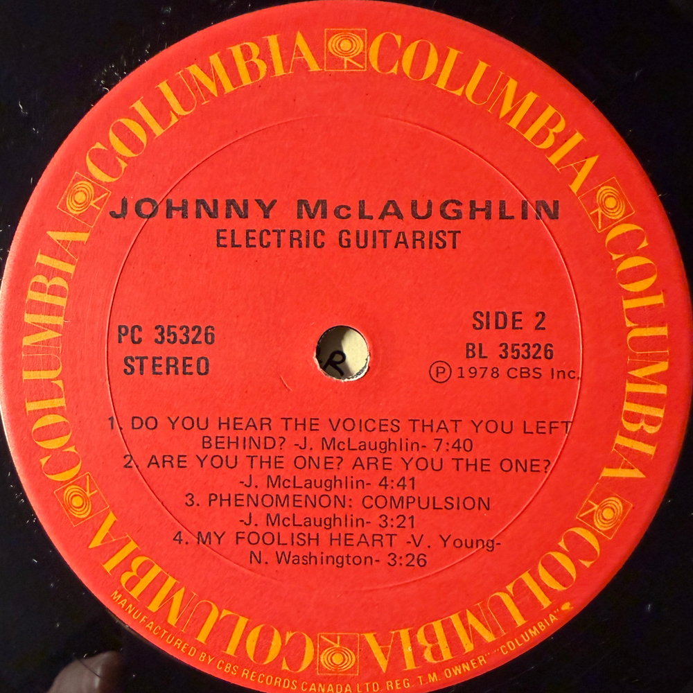 Johnny McLaughlin ‎– Electric Guitarist (Канада 1978г.) Т