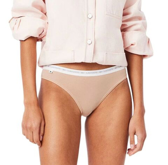 Женские трусики Lacoste Stretch Cotton 3P - biscuit/Сумкаuette/grume