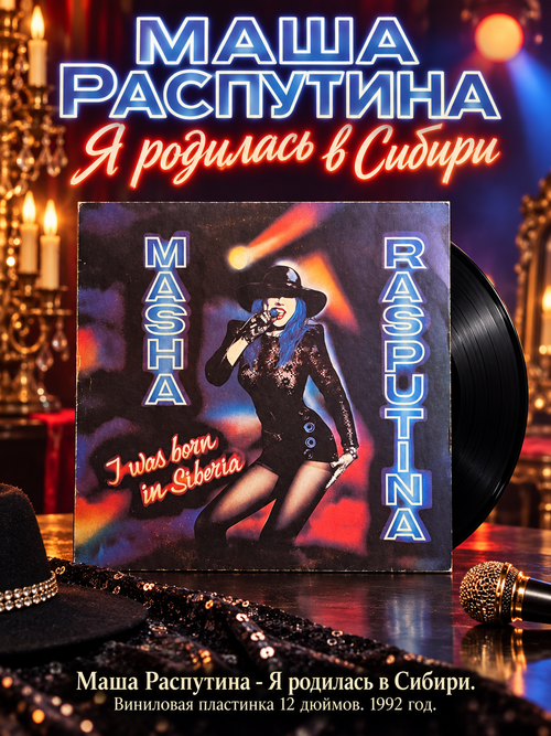 LP Маша Распутина - Я родилась в Сибири. Виниловая пластинка 12 дюймов. 1992 год.