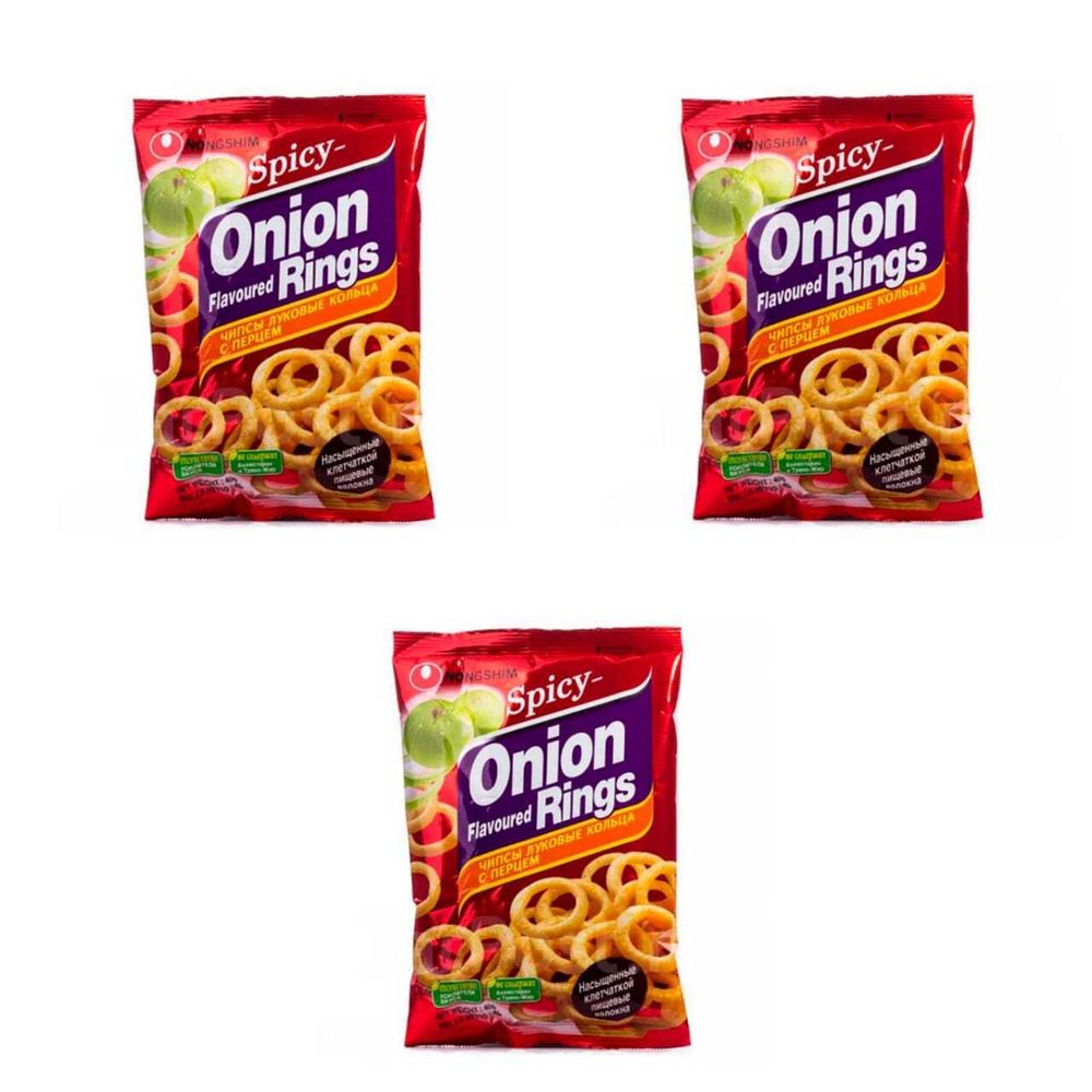Луковые кольца Nongshim Onion Rings с перцем 40 г, 3 шт