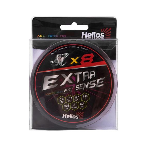 Шнур Helios Extrasense X8 PE Multicolor 150m 0.6/11LB 0.14mm (HS-ES-X8-0.6/11LB)