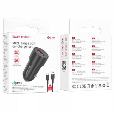 Автомобильное зарядное устройство на Type-C Borofone BZ19A QC3.0