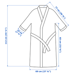 IKEA SKOGSSALLAT  (ИКЕА СКОГССАЛЛАТ)  -  Халат банный - красно-розовый в полоску L/XL