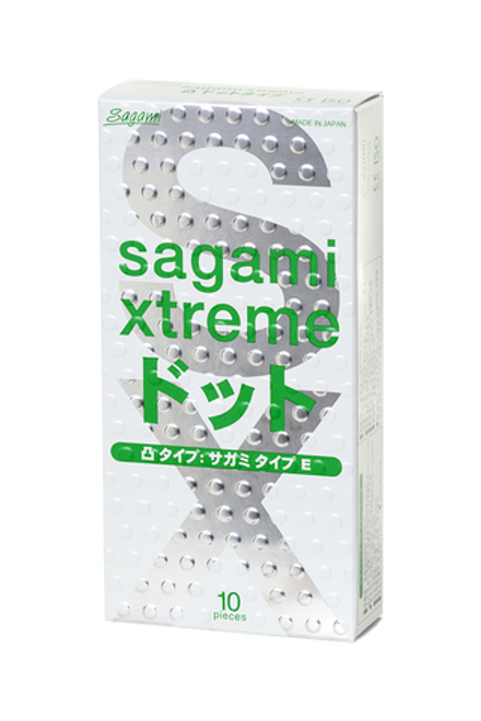 Презервативы с точечно-ребристой текстурой Sagami Xtreme Type-E, 10 шт