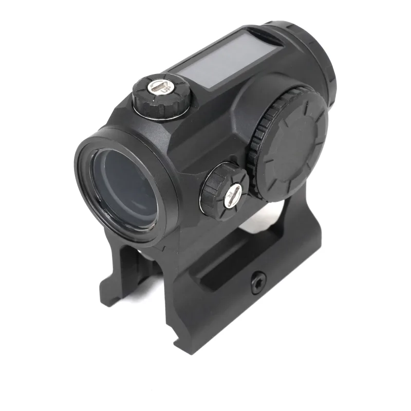 Коллиматорный прицел ARKON Pointer 1x21 / Аркон Поинтер 1 на 21 - вид слева, барабаны поправок и отсек батареи