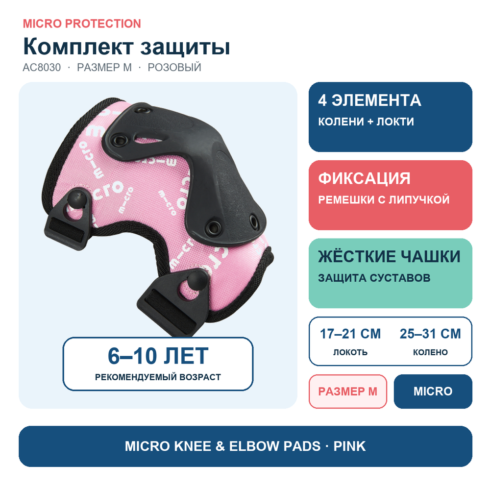 Комплект защиты розовый (M)