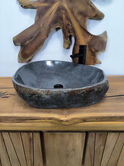 Раковина из речного камня RS-66414 58х54х15 из натурального камня