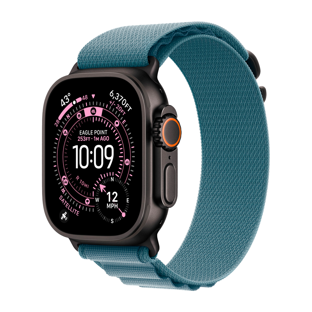 Умные часы Apple Watch Ultra 3 (2025) GPS + Cellular, 49mm, Black Titanium Case with Light Blue Alpine Loop, S