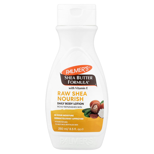 Palmer's, Shea Butter Formula® с витамином E, ежедневный лосьон для тела, необработанное масло ши, 250 мл (8,5 жидк. унции)