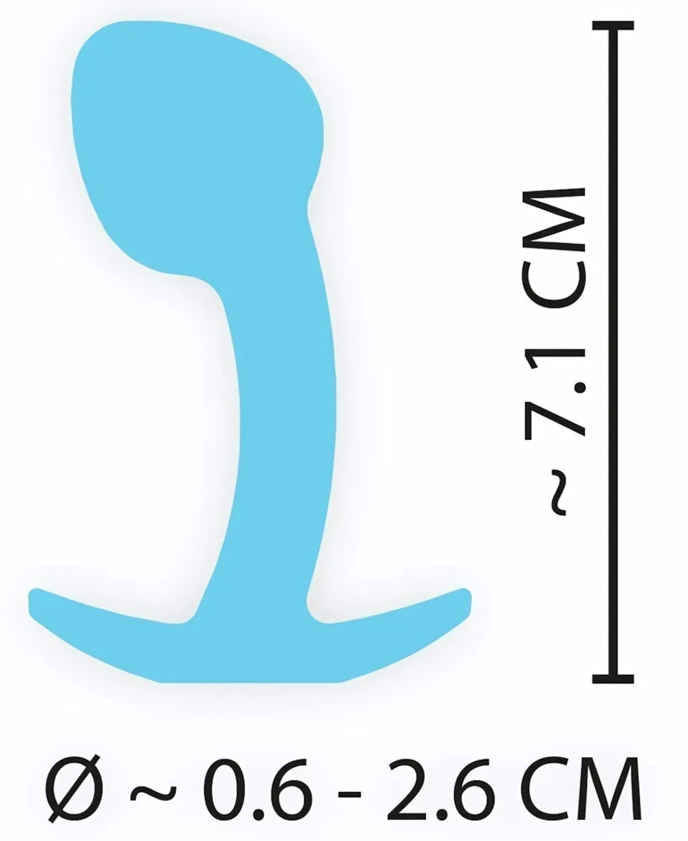 Голубая анальная втулка Mini Butt Plug - 7,1 см. (Цвет: голубой)