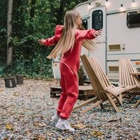 Комбинезон с клапаном и капюшоном "Яркий коралл" подростковый утепленный