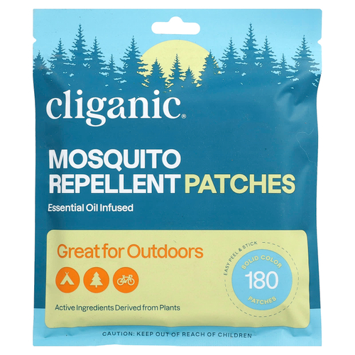 Cliganic, Одноцветные патчи от комаров, 180 шт.