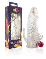 Насадка закрытая с вибростимуляцией клитора Crystal sleeve 13 см