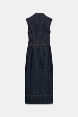 ZARA ДЖИНСОВОЕ ПЛАТЬЕ МИДИ Z1975, ИНДИГО