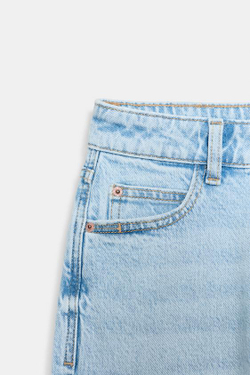 ZARA ДЖИНСЫ Z.01 MOM FIT С ВЫСОКОЙ ПОСАДКОЙ, ГОЛУБОЙ
