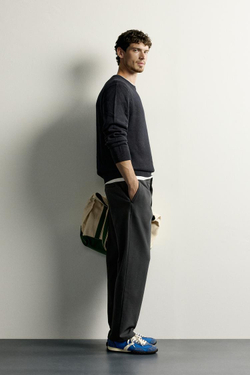 ZARA КОМФОРТНЫЕ БРЮКИ RELAXED FIT, СЕРЫЙ