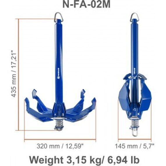 Folding anchor 3,15kg/ Якорь ЯЛС-02М 3,15 кг (N-FA-02M) NISUS