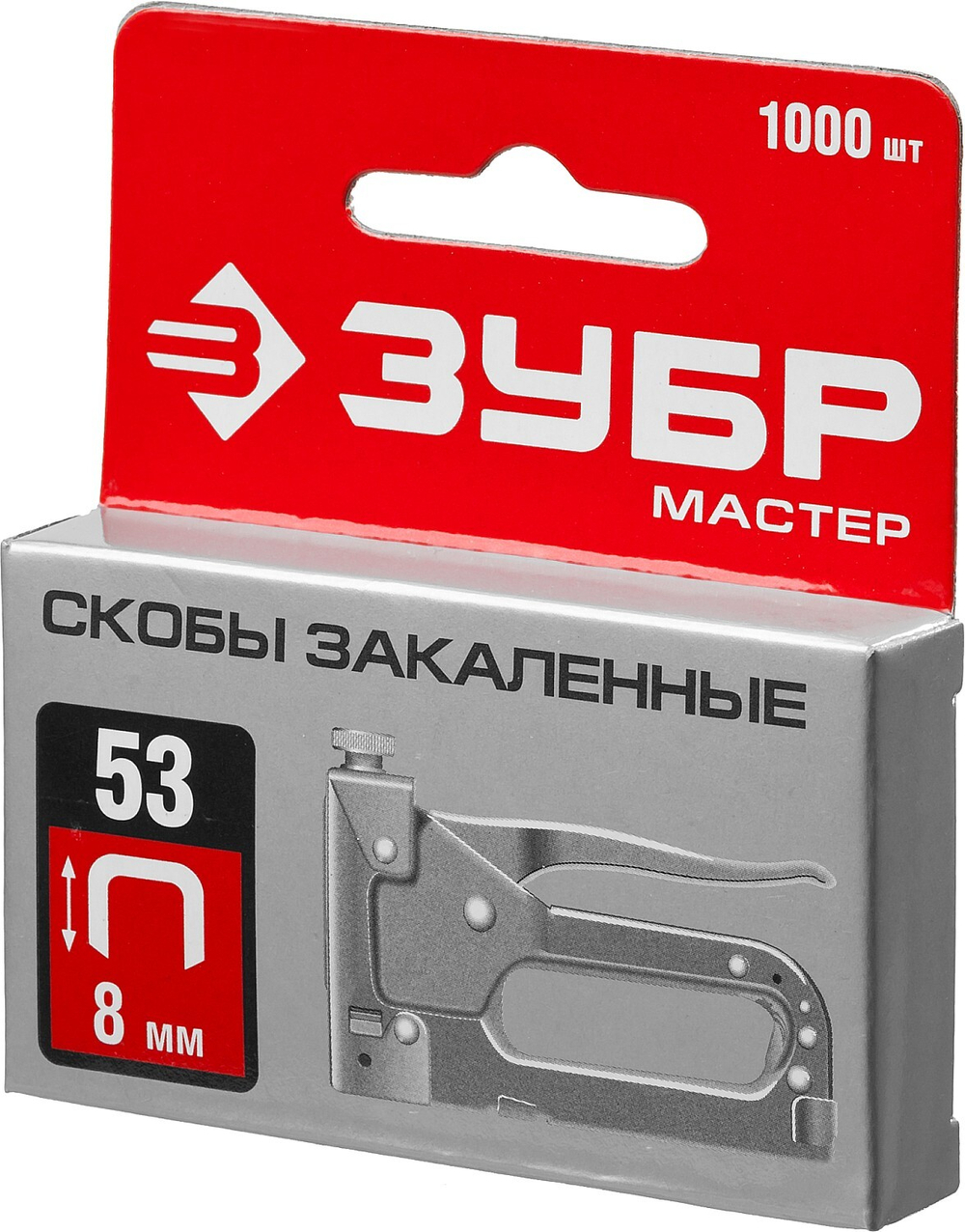 ЗУБР тип 53 (A/10/JT21) 8 мм, 1000 шт, калибр 23GA, скобы для степлера (31625-08)