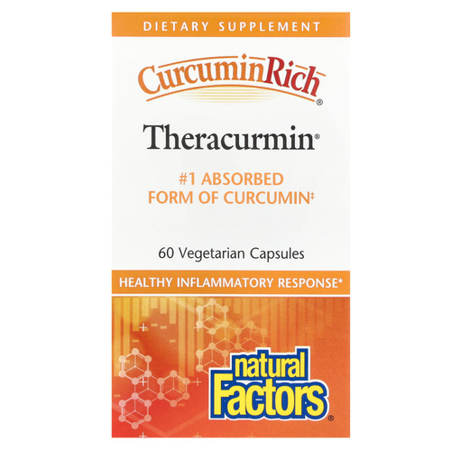 Natural Factors, CurcuminRich®, Theracurmin®, 30 мг, 60 вегетарианских капсул