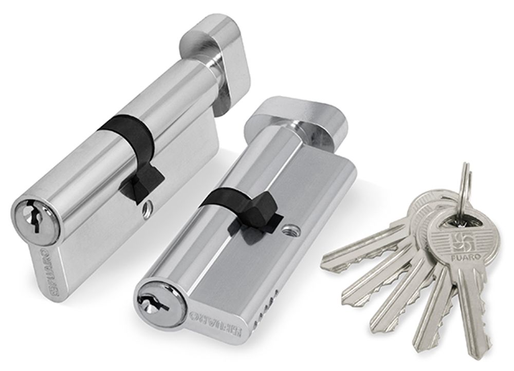 Цилиндровый Fuaro (Фуаро) механизм (100 ZM/60) 1000ZMKnob60(25+10+25) CP хром 5Key с вертушкой Цилиндровый Fuaro (Фуаро) механизм (100 ZM/60) 1000ZMKnob60(25+10+25) CP хром 5Key с вертушкой